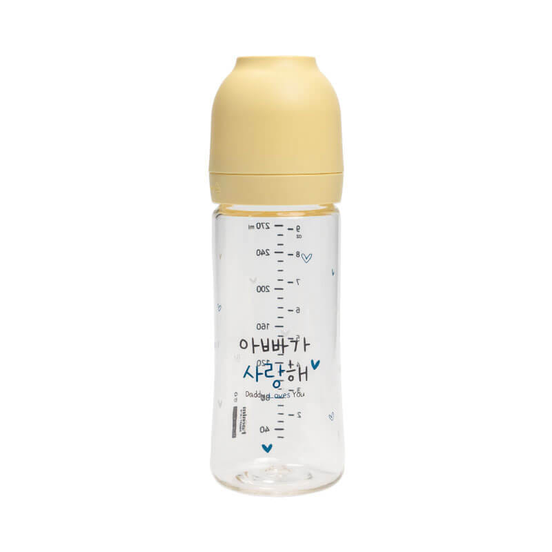 ขวดนม PA - HAENIM รุ่น NOTHING™ ขนาด 9 ออนซ์ ลาย DAD สีเหลือง (ไม่รวมจุกนม)_0